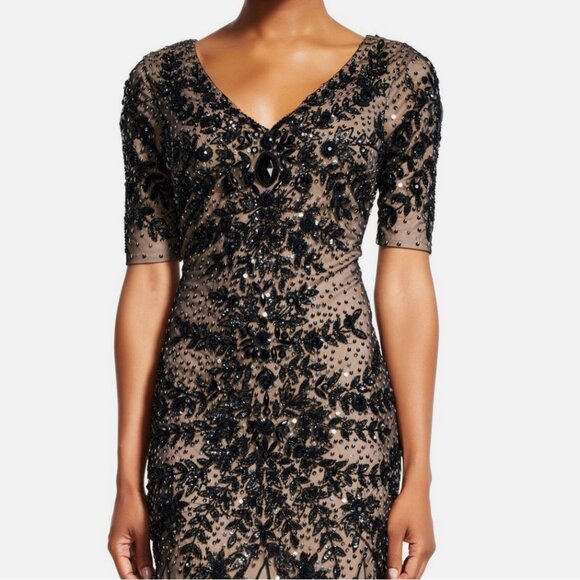 Adrianna Papell Beaded Formal Gown with Godets - Picture 4 of 7